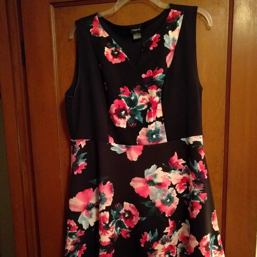 Torrid Scuba Pink Floral Dress